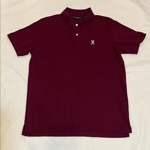 Psycho Bunny Wine Polo with Signature Bunny Logo
